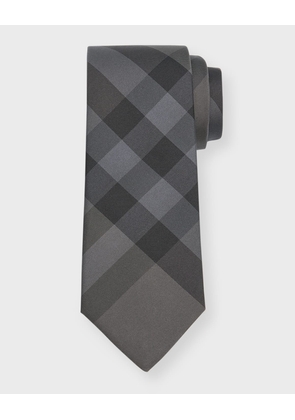 Men's Manston Charcoal Check Silk Tie