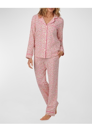 Floral-Print Long Cotton Jersey Pajama Set