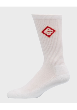 Men's Monogram Ribbed Mid-Calf Socks