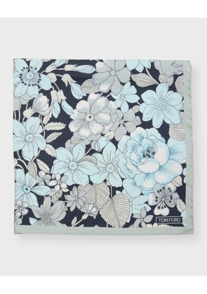 Men's Silk Twill Floral Pocket Square