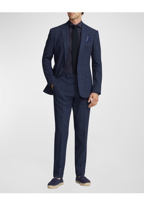 Men's Kent Hand-Tailored Plaid Seersucker Suit