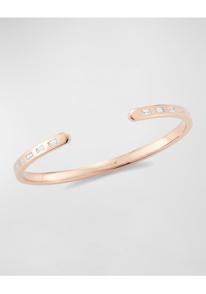 Ottoline Rose Gold Narrow Cuff with Gypsy-Set Baguette Diamonds