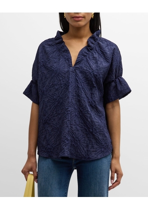 Crosby Ruffle Textured Jacquard Top