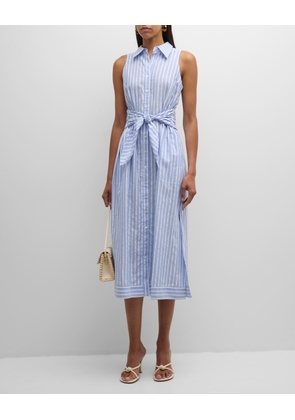 Ellis Striped Cotton Dobby Midi Shirtdress