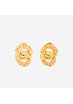 Patou Gold-plated Brass Double Coin Earrings