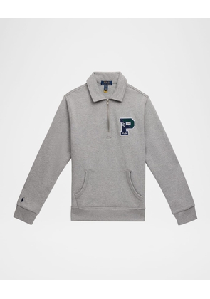 Boy's Logo Patch Fleece Sweatshirt, Size S-XL