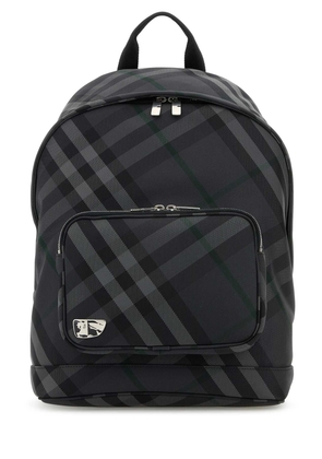 Burberry Printed Nylon Blend Grid Backpack