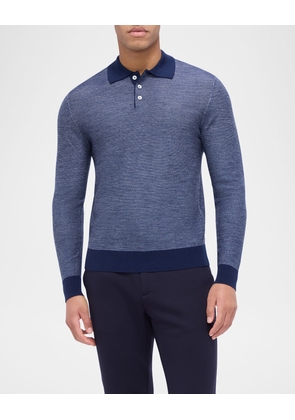 Men's Contrast-Trim Polo Sweater