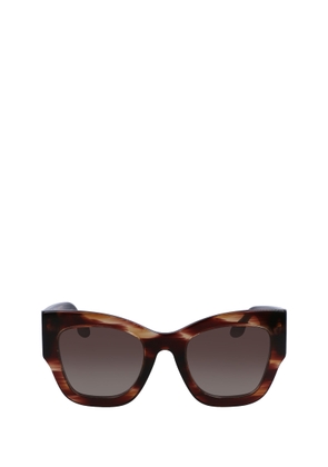 Victoria Beckham Vb652s Dark Brown Horn Sunglasses