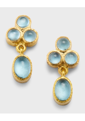 19K Aquamarine Swinging Drop Earrings