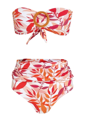 Brigitte Folhas-print bikini - White