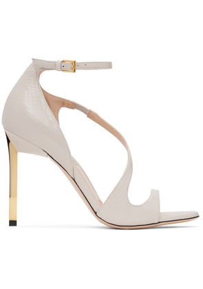 TOM FORD Gray Shiny Ayers Heeled Sandals