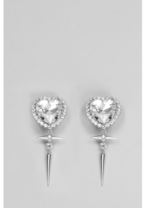 Alessandra Rich Crystal Heart Earrings