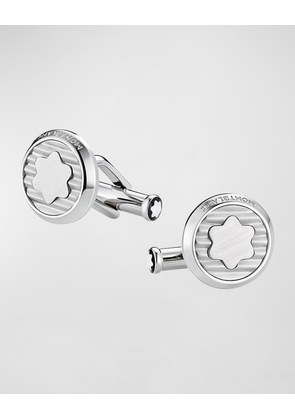 Men's Stainless Steel Snowcap Emblem Cufflinks