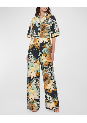 Jacie Floral-Print Straight-Leg Jumpsuit