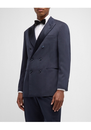 Men's Satin-Lapel Double-Breasted Tuxedo