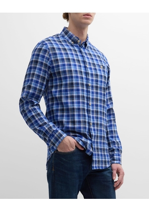 Men's Double-Face Plaid Button-Down Shirt