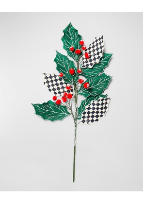 Cozy Christmas Holly Spray Stem