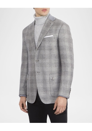 Men's Cashmere and Silk Check Sport Coat