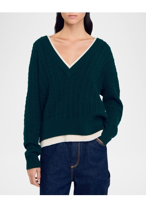 Albus Layered Cable Oversized Wool Cashmere Sweater