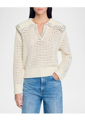 Ursule Crystal Trim Wool Sweater