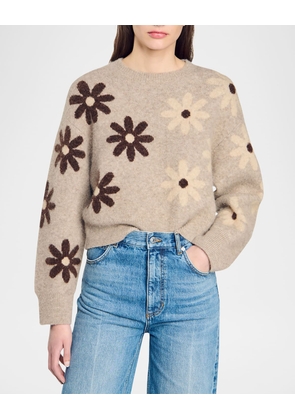 Maguy Floral Oversized Alpaca Wool Sweater