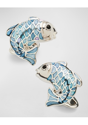 Men's Koi Fish Mother-of-Pearl Cufflinks