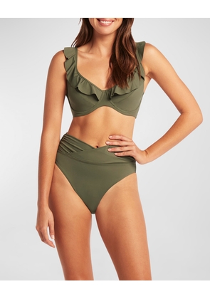 Essentials Wrap High-Waisted Bikini Bottoms