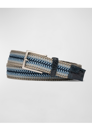 Men's Sport Stretch Belt with Crocodile Trim