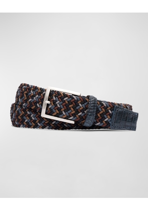 Men's Sport Stretch Belt with Crocodile Trim