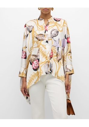 Dorelle Tropical-Print Blouse