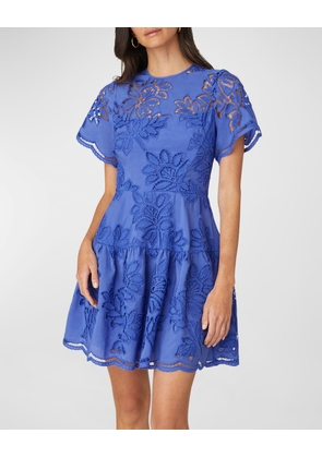 Petra Tiered Eyelet Embroidered Mini Dress