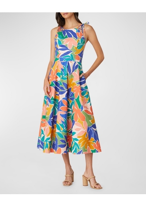 Willow Botanical-Print A-Line Midi Dress