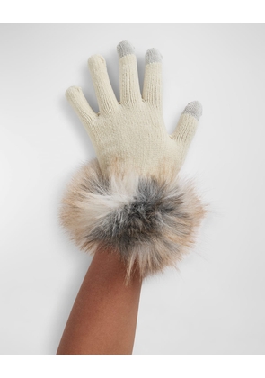 Tech Gloves with Faux Fur Trim