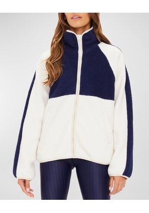 Harlow Colorblock Fleece Zip-Front Jacket