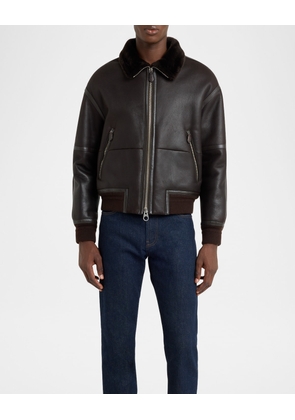 Men's Peter Leather Shearling Bomber Jacket