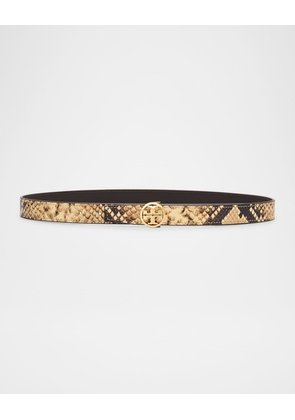 Miller Snake-Embossed Leather Belt