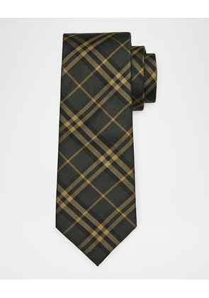 Men's Shadow Check Mulberry Silk Tie