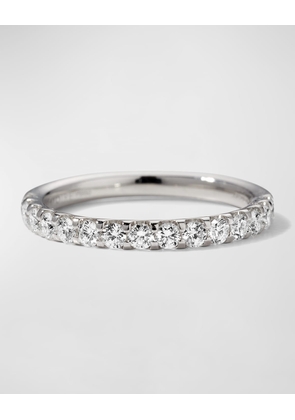 Platinum Half-Round Diamond Band, Size 6.5, 0.47-0.54tcw