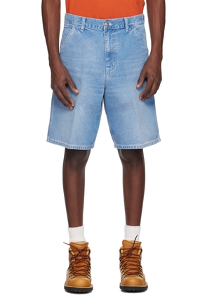 Carhartt Work In Progress Blue Simple Denim Shorts