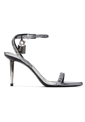 TOM FORD Silver Padlock Pointy Naked Heeled Sandals