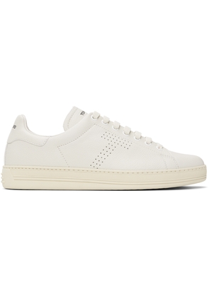 TOM FORD Off-White Warwick Grained Leather Sneakers