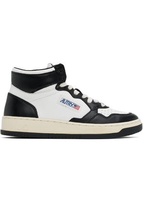 AUTRY Black & White Medalist Mid Bicolor Sneakers