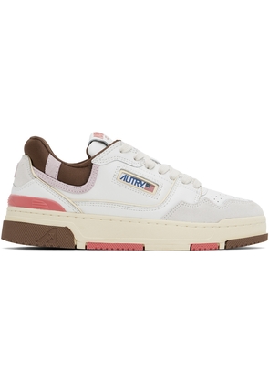 AUTRY White & Brown CLC Low Sneakers