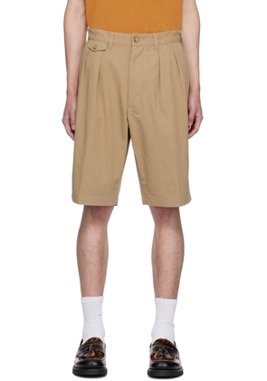 BEAMS PLUS Beige 2 Pleats Shorts