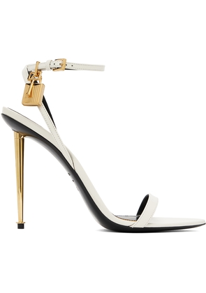 TOM FORD Off-White Padlock Pointy Naked Heeled Sandals