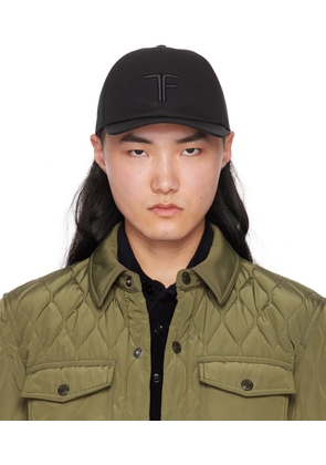 TOM FORD Black Canvas & Leather Cap