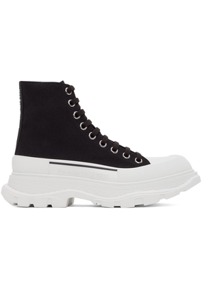 Alexander McQueen Black & White Tread Slick High Sneakers