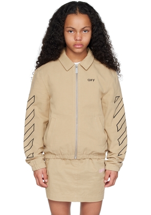 Off-White Kids Beige Arrow Outline Jacket