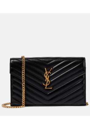 Saint Laurent Cassandre matelassé leather wallet on chain